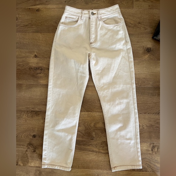 Reclaimed Vintage Cream Denim Pants - Picture 1 of 5
